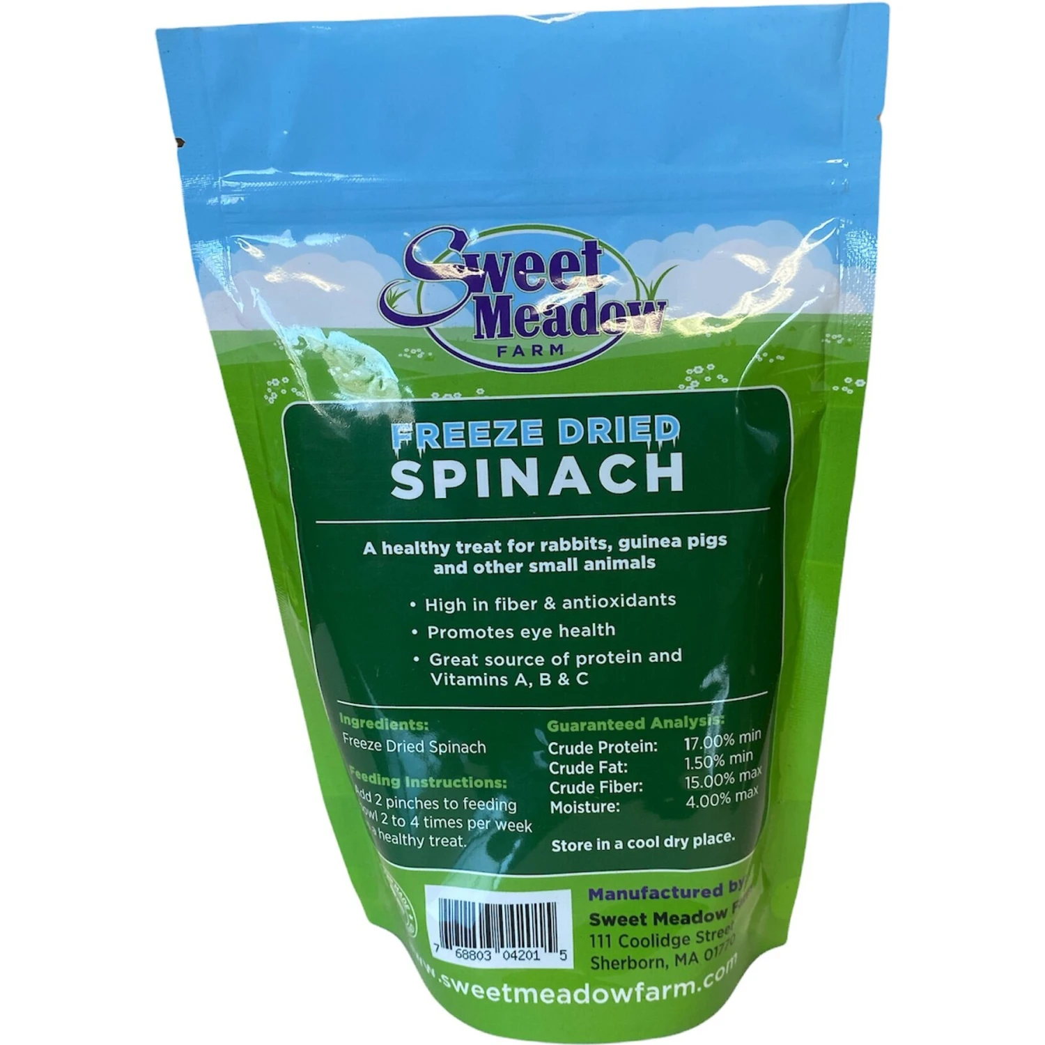 Sweet Meadow Farm Freeze-Dried Spinach Small Pet Treat, 1.5-oz Bag 2 Sweet Meadow Farm Freeze-Dried Spinach Small Pet Treat, 1.5-oz Bag - Image 2