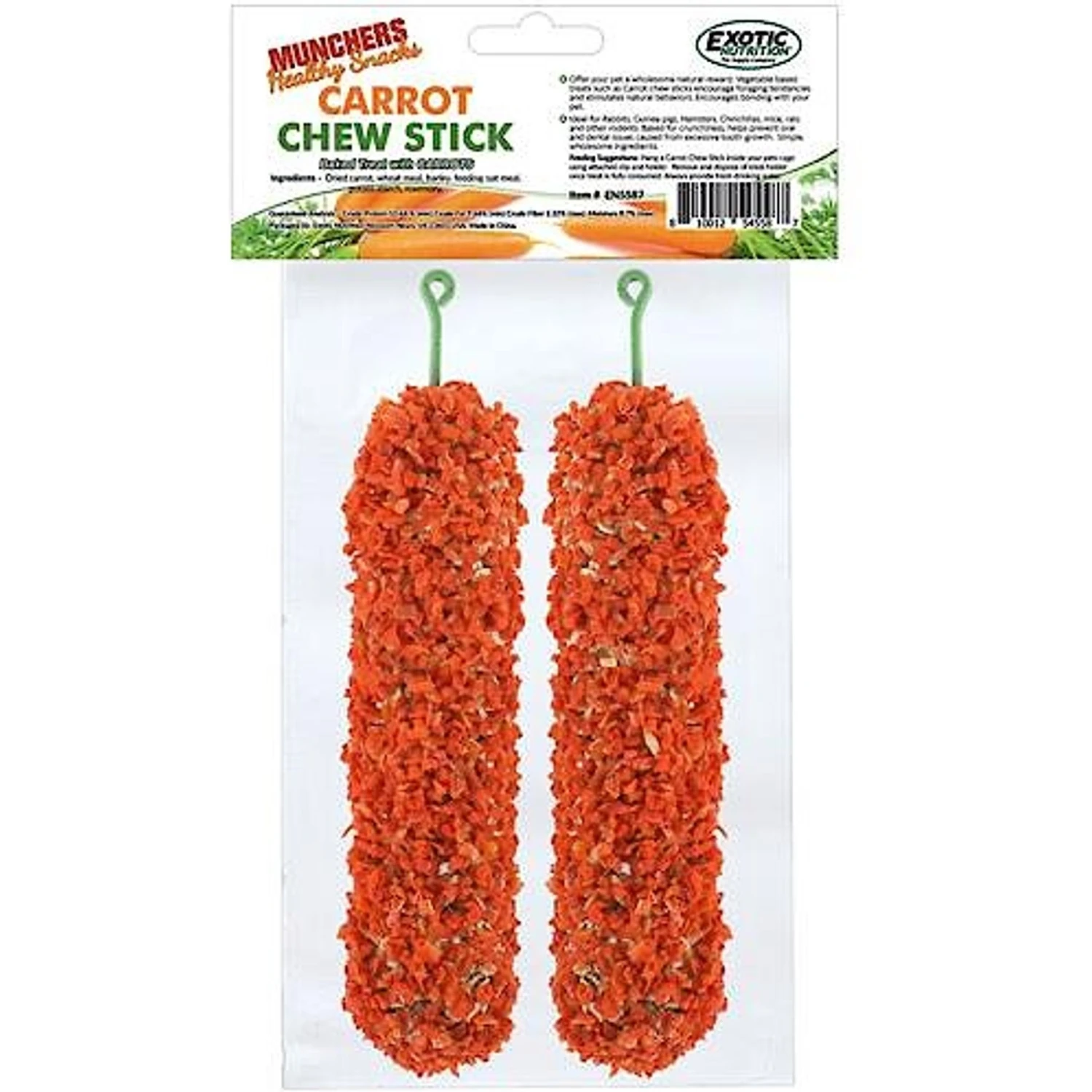 Exotic Nutrition Munchers Sticks With Carrot Small Pet Treats 2 Exotic Nutrition Munchers Sticks With Carrot Small Pet Treats - Image 2