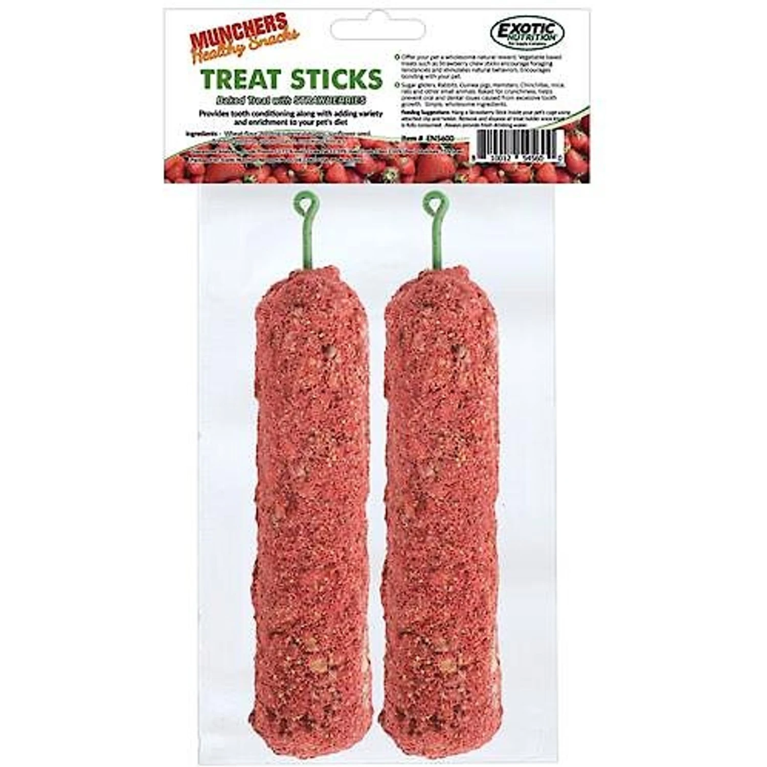 Exotic Nutrition Munchers Sticks With Strawberry Small Pet Treats 2 Exotic Nutrition Munchers Sticks With Strawberry Small Pet Treats - Image 2