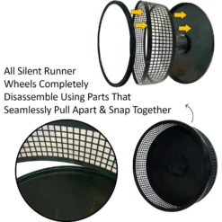 Exotic Nutrition Silent Runner Pro Wheel With Cage Attachment Small Pet Accesory -MiniMates Shop 371179 PT5. AC SS1800 V1646252793