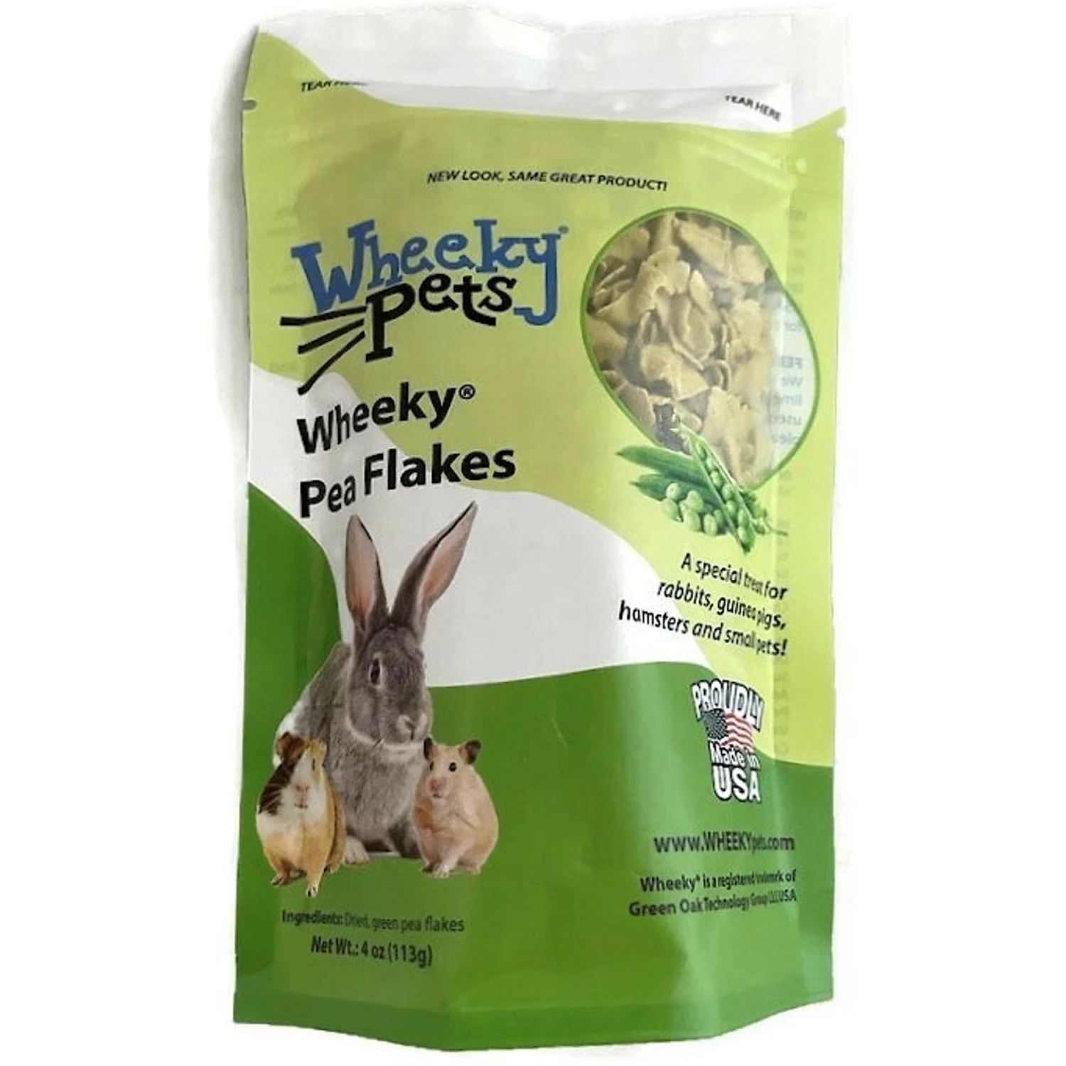 Wheeky Pets Pea Flakes Small Pets Treat, 4-oz Bag 1 Wheeky Pets Pea Flakes Small Pets Treat, 4-oz Bag