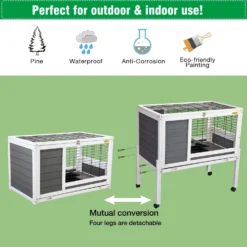 Coziwow By Jaxpety 2-Tier Wood Rabbit Hutch Small Animal Cage With Ramp -MiniMates Shop 516094 PT6. AC SS1800 V1657813915