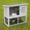 Coziwow By Jaxpety 2-Tier Wood Rabbit Hutch Cage With Weatherproof Roof