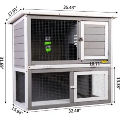 Coziwow By Jaxpety 2-Tier Wood Rabbit Hutch Cage With Weatherproof Roof -MiniMates Shop 516126 PT5. AC SS1800 V1664534219