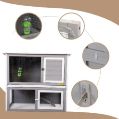 Coziwow By Jaxpety 2-Tier Wood Rabbit Hutch Cage With Weatherproof Roof -MiniMates Shop 516126 PT6. AC SS1800 V1664533977