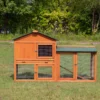 Coziwow By Jaxpety 2-Tier Outdoor Wooden Rabbit Hutch With Ramp