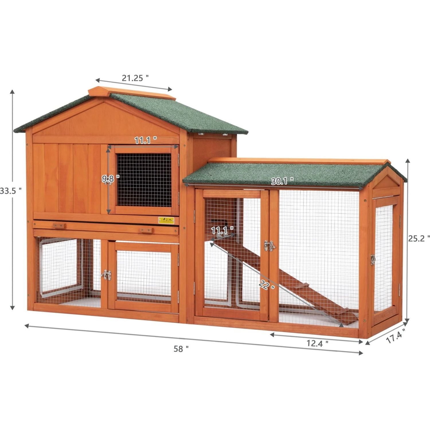 Coziwow By Jaxpety 2-Tier Outdoor Wooden Rabbit Hutch With Ramp 2 Coziwow By Jaxpety 2-Tier Outdoor Wooden Rabbit Hutch With Ramp - Image 2
