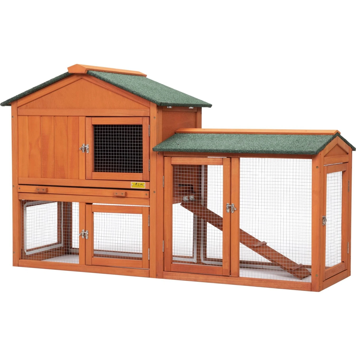 Coziwow By Jaxpety 2-Tier Outdoor Wooden Rabbit Hutch With Ramp 3 Coziwow By Jaxpety 2-Tier Outdoor Wooden Rabbit Hutch With Ramp - Image 3