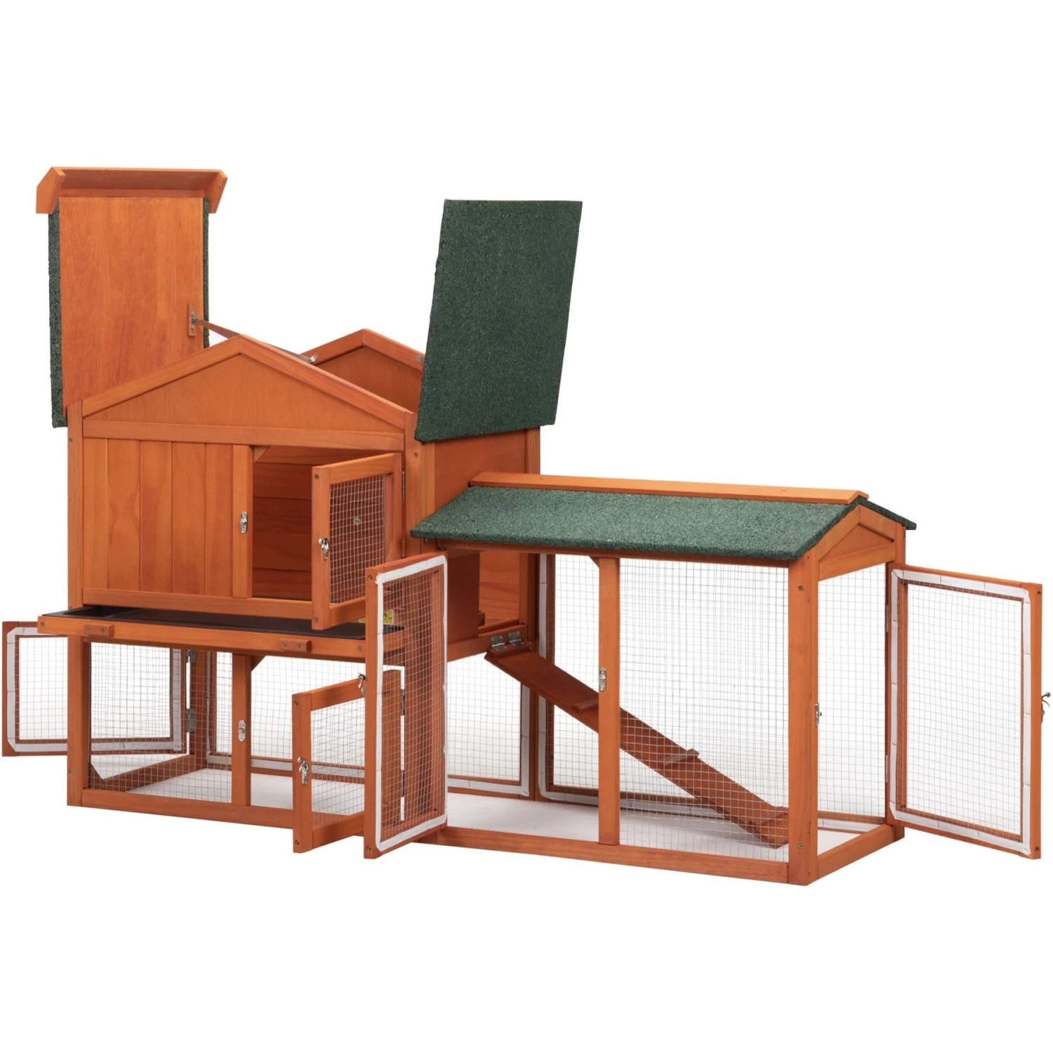 Coziwow By Jaxpety 2-Tier Outdoor Wooden Rabbit Hutch With Ramp 4 Coziwow By Jaxpety 2-Tier Outdoor Wooden Rabbit Hutch With Ramp - Image 4