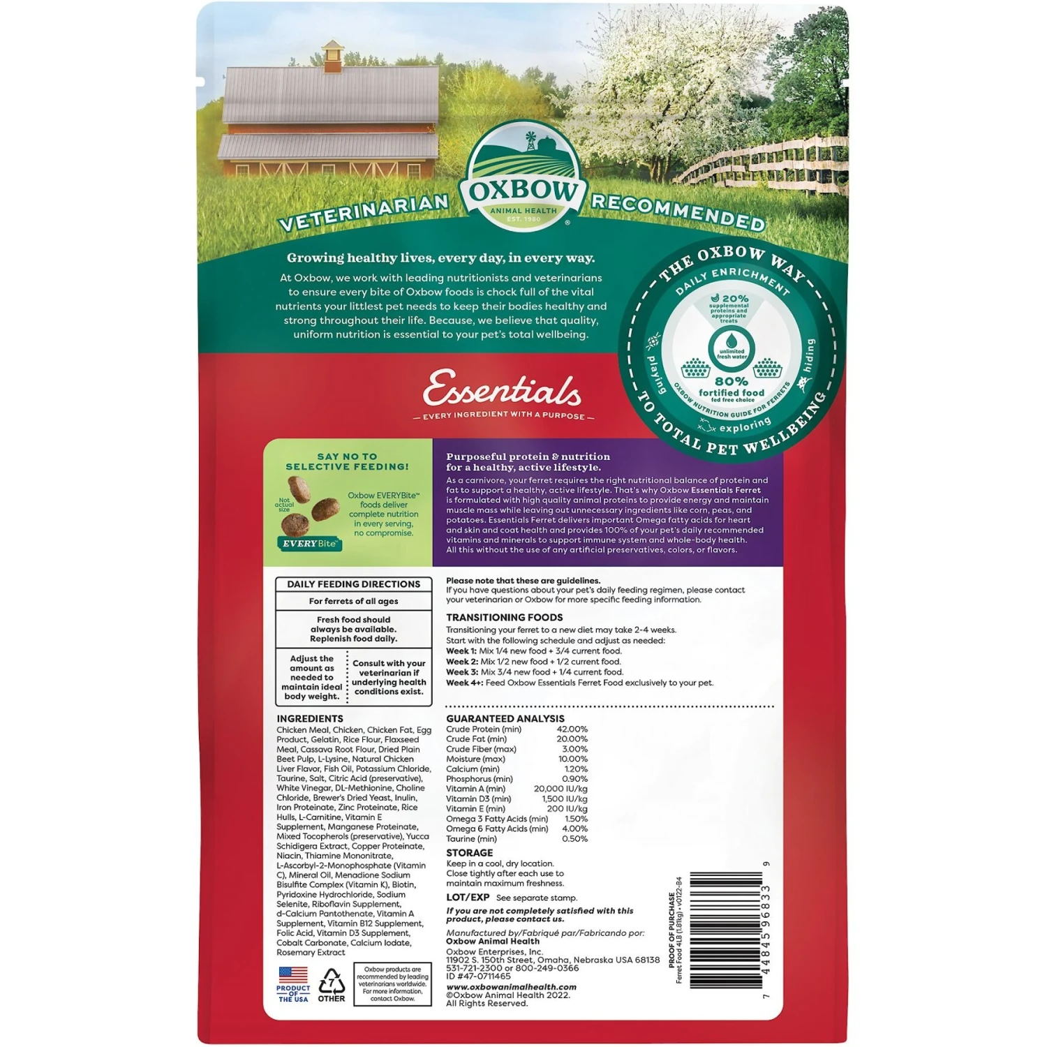 Oxbow Animal Healthy Essentials Natural Pellets Ferret Food, 4-lb Bag 2 Oxbow Animal Healthy Essentials Natural Pellets Ferret Food, 4-lb Bag - Image 2
