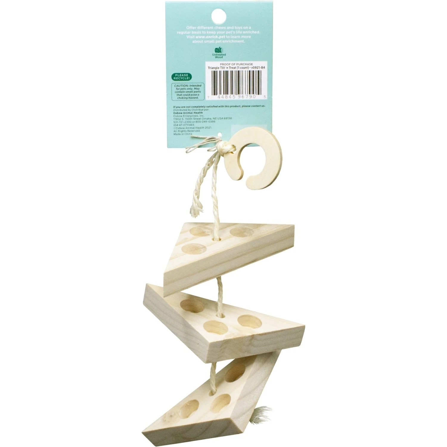 Oxbow Animal Health Enriched Life Triangle Tilt 'n Treat Small Animal Toy 2 Oxbow Animal Health Enriched Life Triangle Tilt 'n Treat Small Animal Toy - Image 2