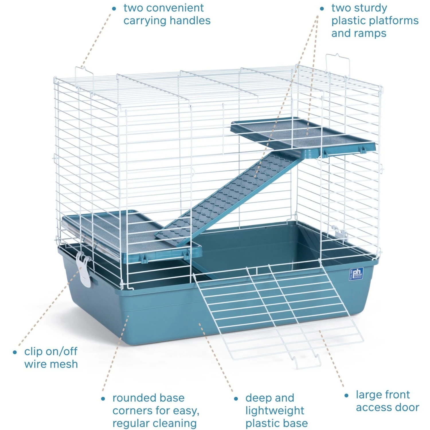 Prevue Pet Products Ferret Travel Small Pet Habitat, Blue 3 Prevue Pet Products Ferret Travel Small Pet Habitat, Blue - Image 3