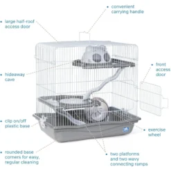 Prevue Pet Products Haven Small Pet Habitat, Gray -MiniMates Shop 536374 PT2. AC SS1800 V1680189978