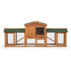 Prevue Pet Products Hutch With Double Run Small Pet Hutch, Natural