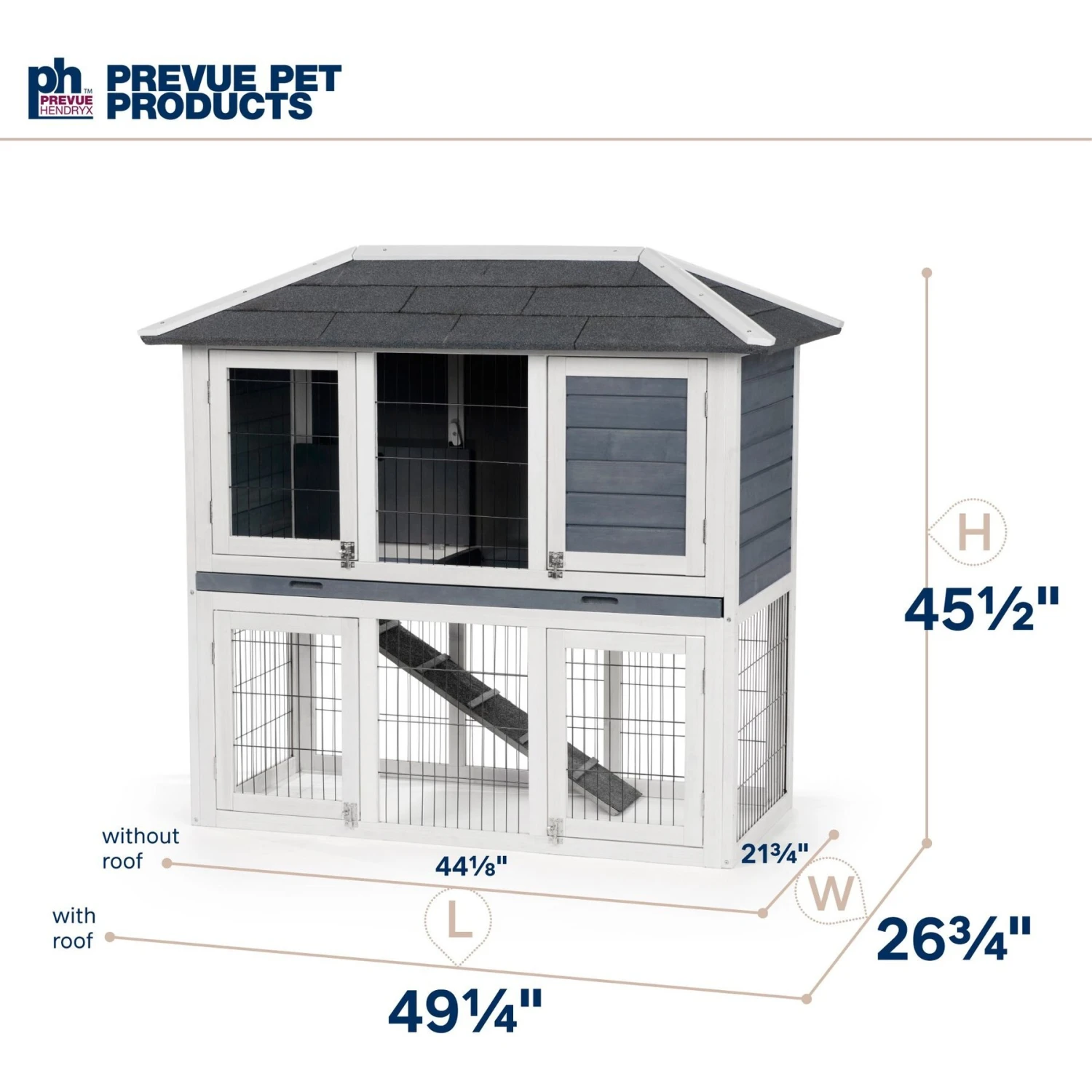 Prevue Pet Products Hutch Duplex Small Pet Hutch, Gray 7 Prevue Pet Products Hutch Duplex Small Pet Hutch, Gray - Image 7