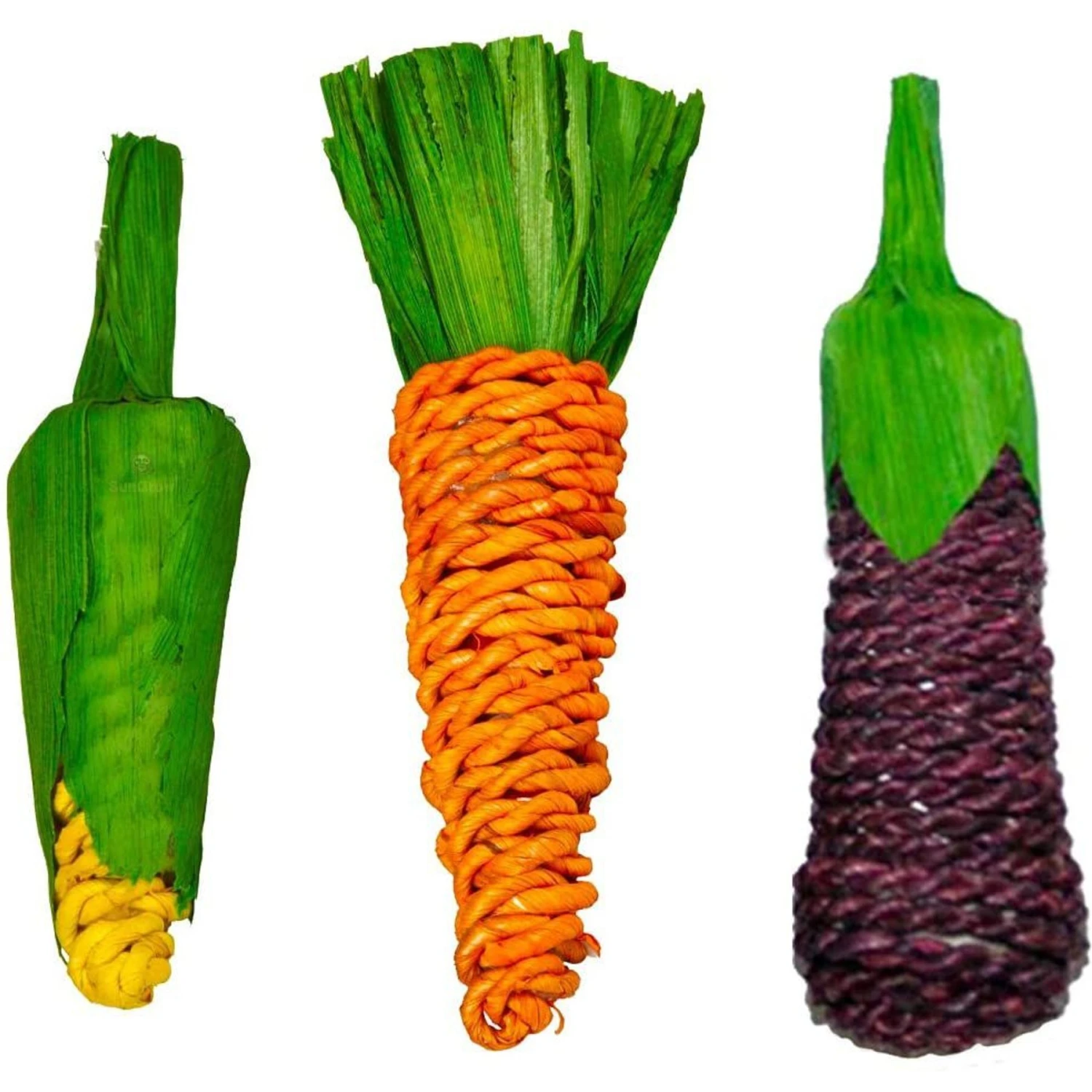 SunGrow Rabbit & Guinea Pig Veggie Chew Small Pet Teeth Grinding Toy, 3 Count 1 SunGrow Rabbit & Guinea Pig Veggie Chew Small Pet Teeth Grinding Toy, 3 Count