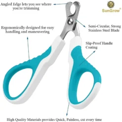 SunGrow Rabbit Nail Clippers For Grooming Pets At Home, Claw Care & Paw Trimmer For Cat, Small Dog & Bird -MiniMates Shop 536598 PT3. AC SS1800 V1680882192