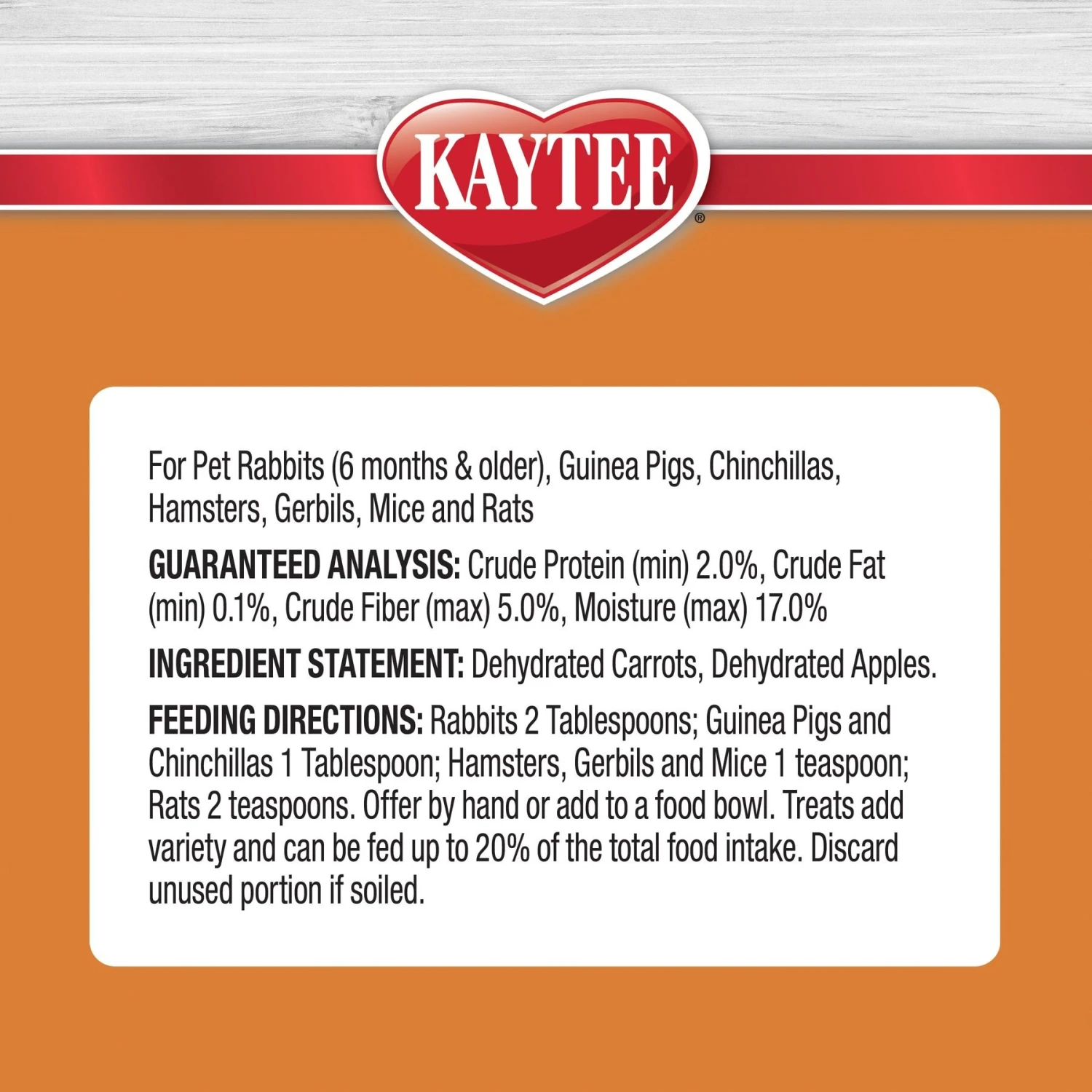 Kaytee Natural Snack With Superfoods Carrot & Apple Blend Small Pet Treats, 2.5-oz Bag 5 Kaytee Natural Snack With Superfoods Carrot & Apple Blend Small Pet Treats, 2.5-oz Bag - Image 5