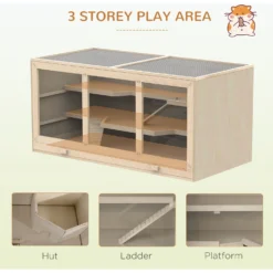 PawHut Wooden Hamster Cage Hutch 14 PawHut Wooden Hamster Cage Hutch -MiniMates Shop 539838 PT5. AC SS1800 V1657658927