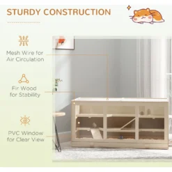 PawHut Wooden Hamster Cage Hutch 16 PawHut Wooden Hamster Cage Hutch -MiniMates Shop 539838 PT7. AC SS1800 V1657658927