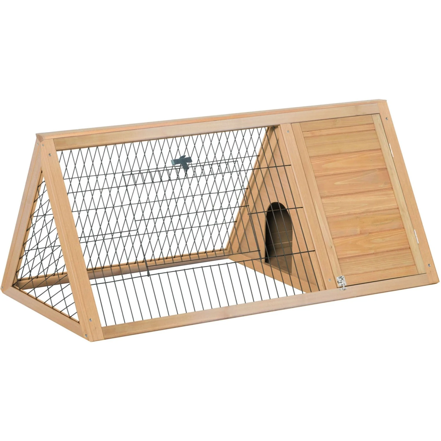 PawHut Wooden A-Frame Outdoor Rabbit Hutch 1 PawHut Wooden A-Frame Outdoor Rabbit Hutch