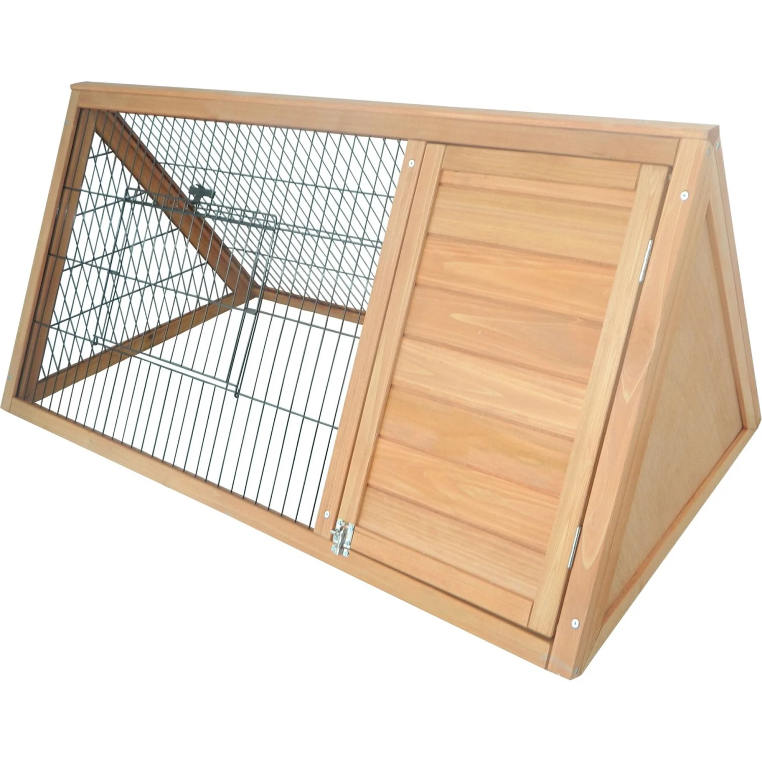 PawHut Wooden A-Frame Outdoor Rabbit Hutch 2 PawHut Wooden A-Frame Outdoor Rabbit Hutch - Image 2