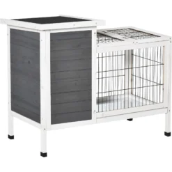 PawHut Wooden Outdoor Rabbit Hutch