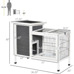 PawHut Wooden Outdoor Rabbit Hutch -MiniMates Shop 539870 PT4. AC SS1800 V1657658927
