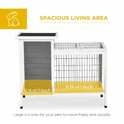 PawHut Wooden Outdoor Rabbit Hutch -MiniMates Shop 539870 PT5. AC SS1800 V1657658927