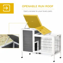 PawHut Wooden Outdoor Rabbit Hutch -MiniMates Shop 539870 PT6. AC SS1800 V1657658927