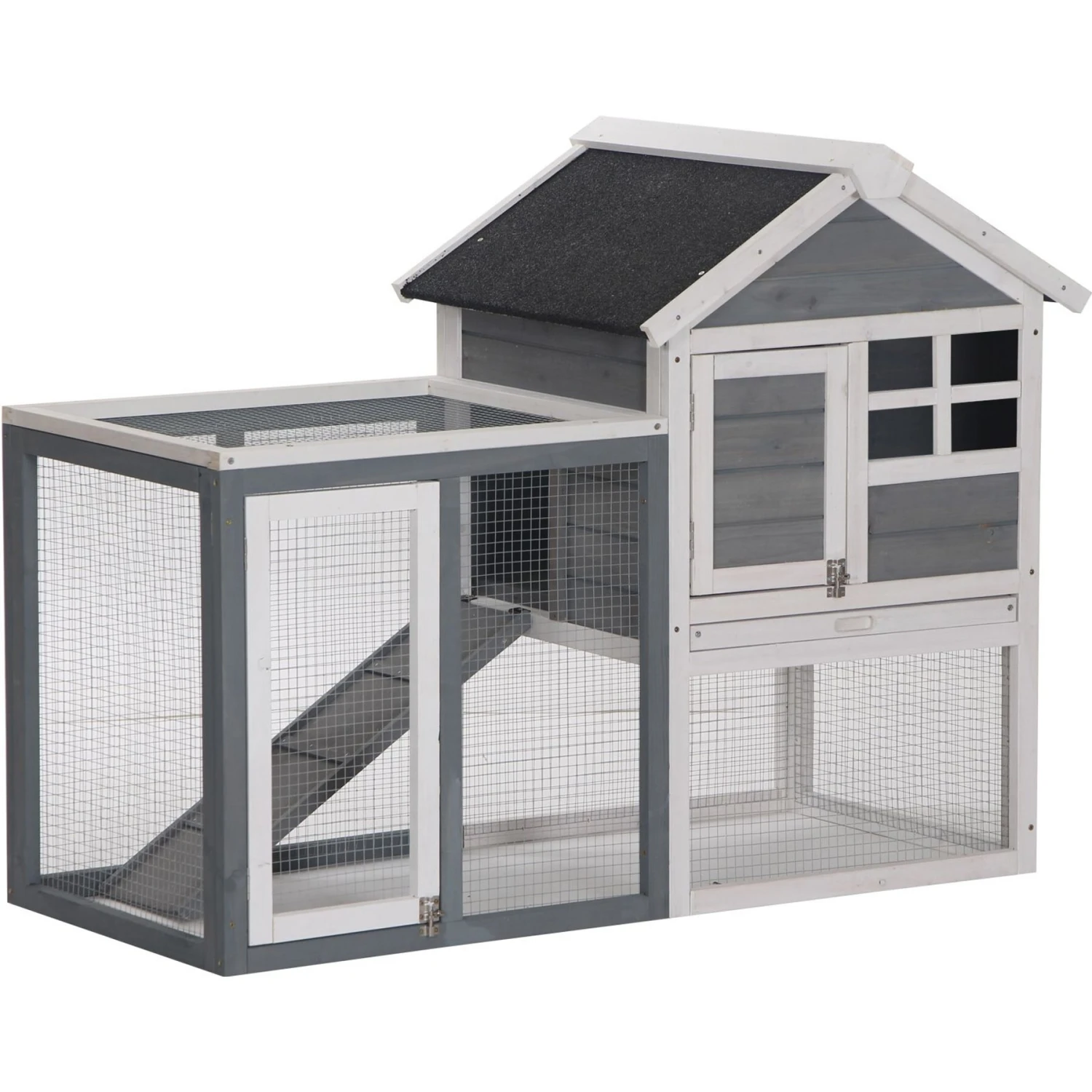 PawHut Weatherproof Wooden Rabbit Hutch 2 PawHut Weatherproof Wooden Rabbit Hutch - Image 2