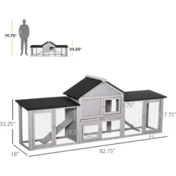 PawHut Run Area Rabbit Hutch 13 PawHut Run Area Rabbit Hutch -MiniMates Shop 539998 PT4. AC SS1800 V1657658928
