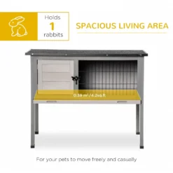 PawHut Hinged Asphalt Roof Elevated Rabbit Hutch -MiniMates Shop 540110 PT5. AC SS1800 V1657658932