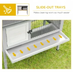 PawHut Hinged Asphalt Roof Elevated Rabbit Hutch -MiniMates Shop 540110 PT7. AC SS1800 V1657658932