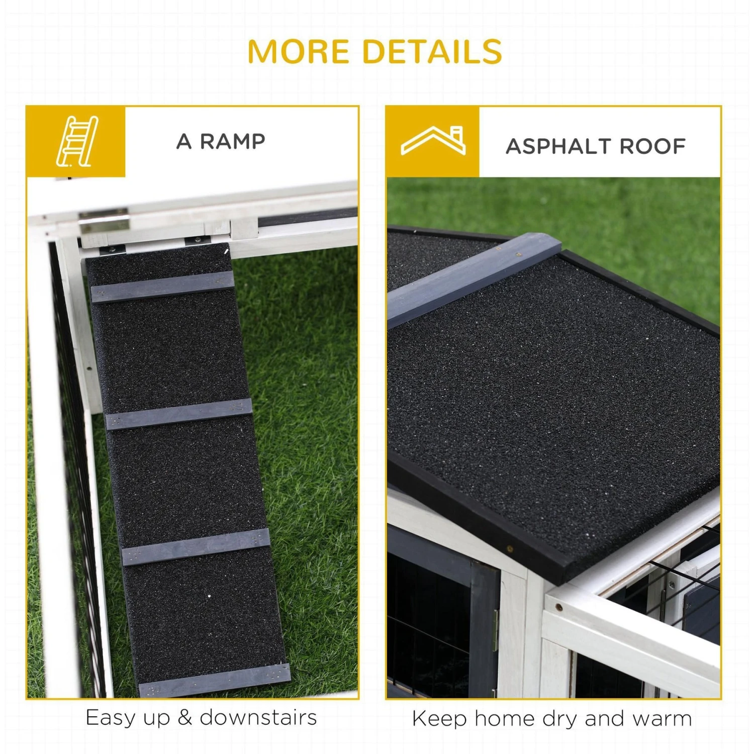 PawHut 2-Story Solid Wood Rabbit Hutch 9 PawHut 2-Story Solid Wood Rabbit Hutch - Image 9