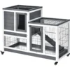 PawHut Elevated Wooden Indoor Rabbit Hutch