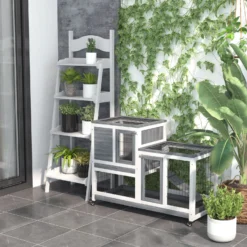 PawHut Elevated Wooden Indoor Rabbit Hutch -MiniMates Shop 540166 PT2. AC SS1800 V1657658932