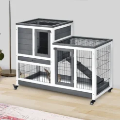 PawHut Elevated Wooden Indoor Rabbit Hutch -MiniMates Shop 540166 PT3. AC SS1800 V1657658932