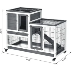 PawHut Elevated Wooden Indoor Rabbit Hutch -MiniMates Shop 540166 PT4. AC SS1800 V1657658932