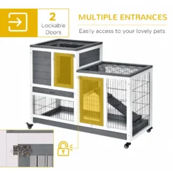 PawHut Elevated Wooden Indoor Rabbit Hutch -MiniMates Shop 540166 PT6. AC SS1800 V1657658933