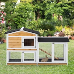 PawHut 2-Tier Wood Rabbit Hutch 12 PawHut 2-Tier Wood Rabbit Hutch -MiniMates Shop 540198 PT3. AC SS1800 V1657658934