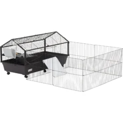 PawHut Rolling Metal Small Pet Cage