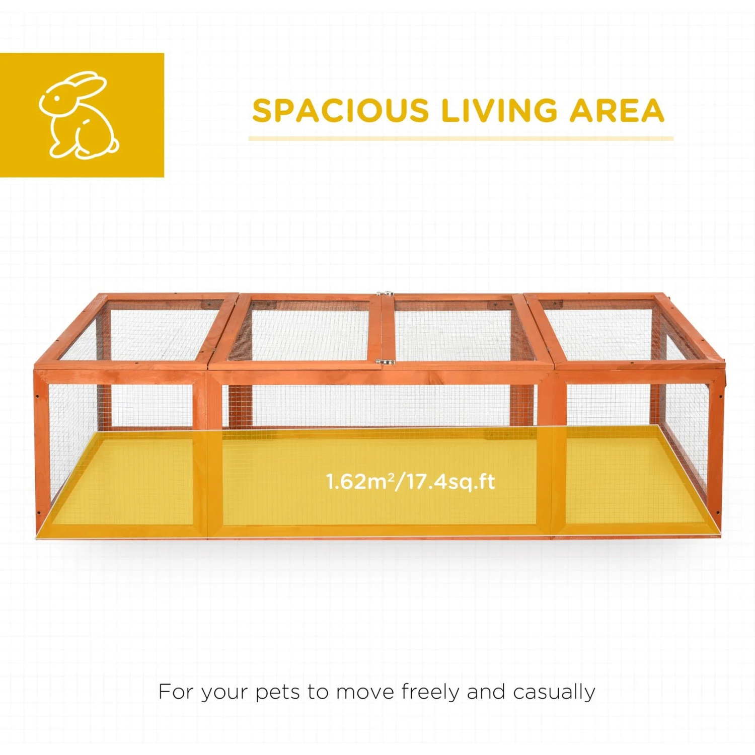 PawHut Wooden Enclosure Small Animal Hutch 4 PawHut Wooden Enclosure Small Animal Hutch - Image 4