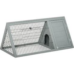 PawHut Wooden A-Frame Outdoor Rabbit Cage