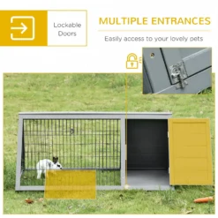 PawHut Wooden A-Frame Outdoor Rabbit Cage -MiniMates Shop 540270 PT6. AC SS1800 V1657658935