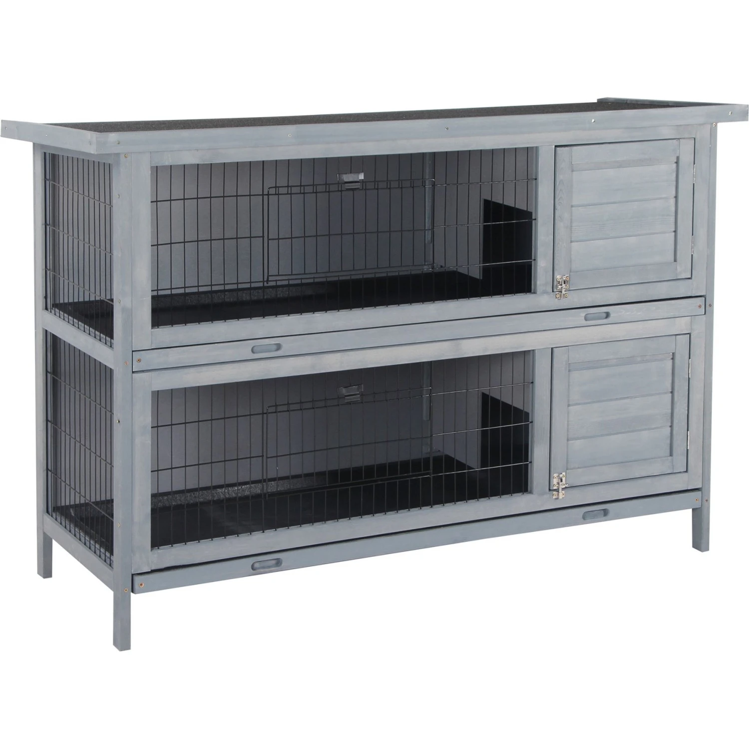 PawHut Raised Compact Dual Outdoor Wooden Rabbit Hutch 1 PawHut Raised Compact Dual Outdoor Wooden Rabbit Hutch