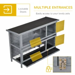 PawHut Raised Compact Dual Outdoor Wooden Rabbit Hutch 13 PawHut Raised Compact Dual Outdoor Wooden Rabbit Hutch -MiniMates Shop 540286 PT6. AC SS1800 V1657658935