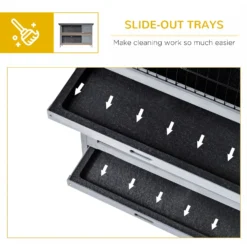 PawHut Raised Compact Dual Outdoor Wooden Rabbit Hutch 14 PawHut Raised Compact Dual Outdoor Wooden Rabbit Hutch -MiniMates Shop 540286 PT7. AC SS1800 V1657658935