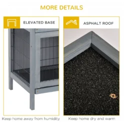 PawHut Raised Compact Dual Outdoor Wooden Rabbit Hutch 15 PawHut Raised Compact Dual Outdoor Wooden Rabbit Hutch -MiniMates Shop 540286 PT8. AC SS1800 V1657658935