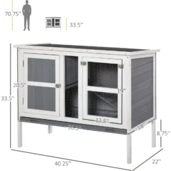 PawHut Wooden Rabbit Hutch 13 PawHut Wooden Rabbit Hutch -MiniMates Shop 540302 PT4. AC SS1800 V1657658935